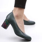 Pantofi Verzi cu Toc Gros Vagam0154