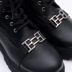 Ghete Negre cu Siret si Fermoar Lateral Vagam1683 - imagine 3