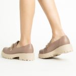 Pantofi Loafers Roz Pudra cu Talpa Inalta Vagam1766 - imagine 7