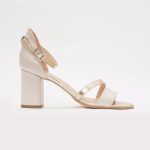 Sandale Aurii cu Toc Gros Inalt 1372 - imagine 3