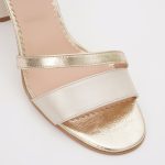 Sandale Aurii cu Toc Gros Inalt 1372 - imagine 2