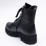 Ghete Negre cu Siret si Fermoar Lateral Vagam1683 - imagine 2