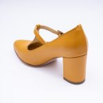 Pantofi Galbeni Mustar cu Bareta si Toc Gros Scurt Vagam 1879 - imagine 4