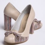 Pantofi Crem cu Toc Gros Vagam0328 - imagine 5