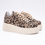 Pantofi Animal Print cu Siret si Talpa Inalta Vagam 1913 - imagine 2