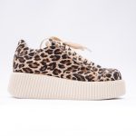 Pantofi Animal Print cu Siret si Talpa Inalta Vagam 1913