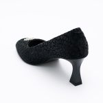 Pantofi Negri Decupati cu Toc Scurt Subtire Vagam1785 - imagine 4