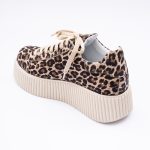 Pantofi Animal Print cu Siret si Talpa Inalta Vagam 1913 - imagine 4