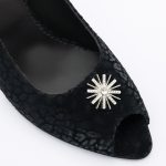 Pantofi Negri Decupati cu Toc Scurt Subtire Vagam1785 - imagine 2