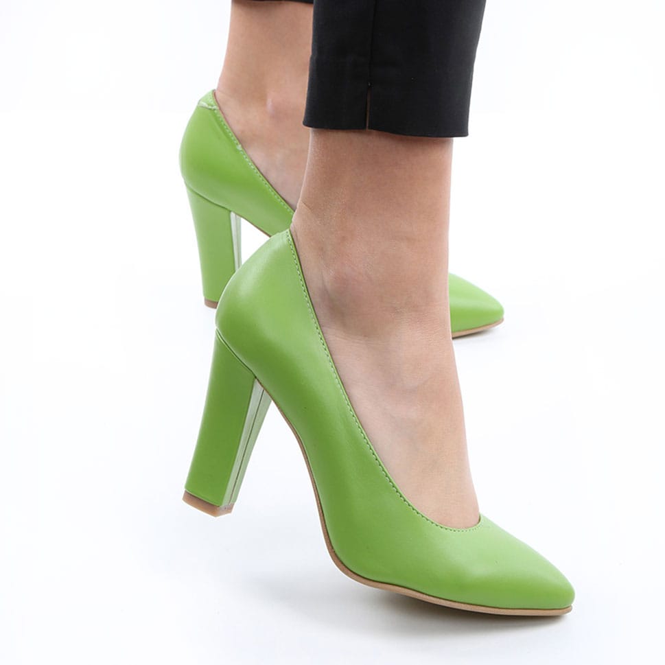 190Pantofi-Verzi-cu-Toc-Gros-Vagam065 Pantofi Verzi cu Toc Gros Vagam065 - imagine 1