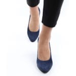 Pantofi Bleumarin cu Toc Gros Vagam069 - imagine 6