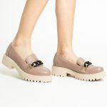 Pantofi Loafers Roz Pudra cu Talpa Inalta Vagam1768 - imagine 2