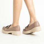 Pantofi Loafers Roz Pudra cu Talpa Inalta Vagam1768 - imagine 6