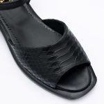 Sandale Negre cu Toc Lat si Scurt Vagam 1803 - imagine 2