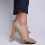 Pantofi Bej cu Toc Gros Vagam0330 - imagine 3
