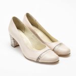 Pantofi Crem cu Toc Gros Vagam1575 - imagine 2