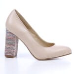 Pantofi Bej cu Toc Gros Vagam0152 - imagine 3