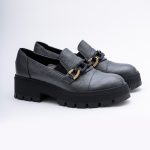 Pantofi Loafers Gri cu Talpa Inalta Vagam1756 - imagine 3