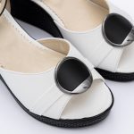 Sandale Alb si Negru cu Talpa Inalta Tip Platforma Vagam 1804 - imagine 2