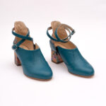 Pantofi Turcoaz cu Toc Gros Vagam0771 - imagine 6