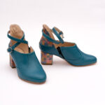 Pantofi Turcoaz cu Toc Gros Vagam0771 - imagine 2