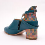 Pantofi Turcoaz cu Toc Gros Vagam0771 - imagine 4