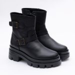 Ghete Negre cu Fermoar Lateral Vagam1681 - imagine 2