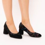 Pantofi Negri cu Toc Gros Vagam1502 - imagine 6