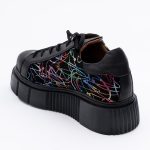 Pantofi Negri cu Siret si Talpa Inalta Vagam1609 - imagine 3