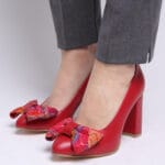 Pantofi Rosii cu Toc Gros Vagam0483 - imagine 6