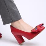 Pantofi Rosii cu Toc Gros Vagam0483 - imagine 4