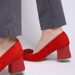 Pantofi Rosii cu Toc Scurt Vagam0339 - imagine 10