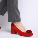 Pantofi Rosii cu Toc Scurt Vagam0339 - imagine 11