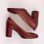 Pantofi Bordo cu Toc Gros Vagam0682 - imagine 2