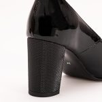 Pantofi Negri Lacuiti cu Toc Gros Vagam1129 - imagine 4