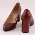 Pantofi Bordo cu Toc Gros Vagam0682 - imagine 7