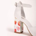 Sandale Albe cu Toc Vagam 0616 - imagine 3
