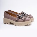 Pantofi Loafers Roz Pudra cu Franjuri si Talpa Inalta Vagam1749 - imagine 6