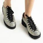 Pantofi Alb & Negru cu Siret 1720 - imagine 7