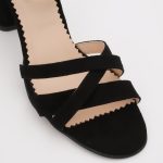 Sandale Negre cu Toc Gros Inalt 1371 - imagine 4