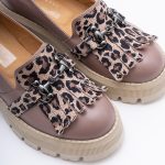 Pantofi Loafers Roz Pudra cu Franjuri si Talpa Inalta Vagam1749 - imagine 3