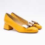 Pantofi Galbeni cu Toc Gros Scurt Vagam 1933