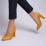 Pantofi Mustar cu Toc Gros Vagam0333 - imagine 6