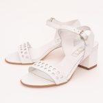 Sandale Albe cu Toc 1236