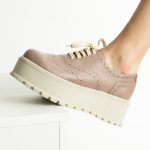 Pantofi Roz Pal cu Siret si Talpa Inalta 1721 - imagine 2