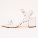 Sandale Albe cu Toc 1236 - imagine 2