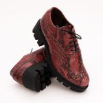 Pantofi Bordo cu Talpa Inalta 1157
