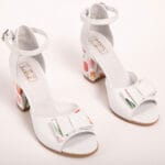 Sandale Albe cu Toc Vagam 0616 - imagine 4