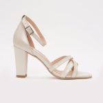 Sandale Crem cu Talpa Inalta si Toc Gros Scurt 1405 - imagine 4