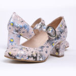 Pantofi Argintii Inflorati Vagam0600 - imagine 4
